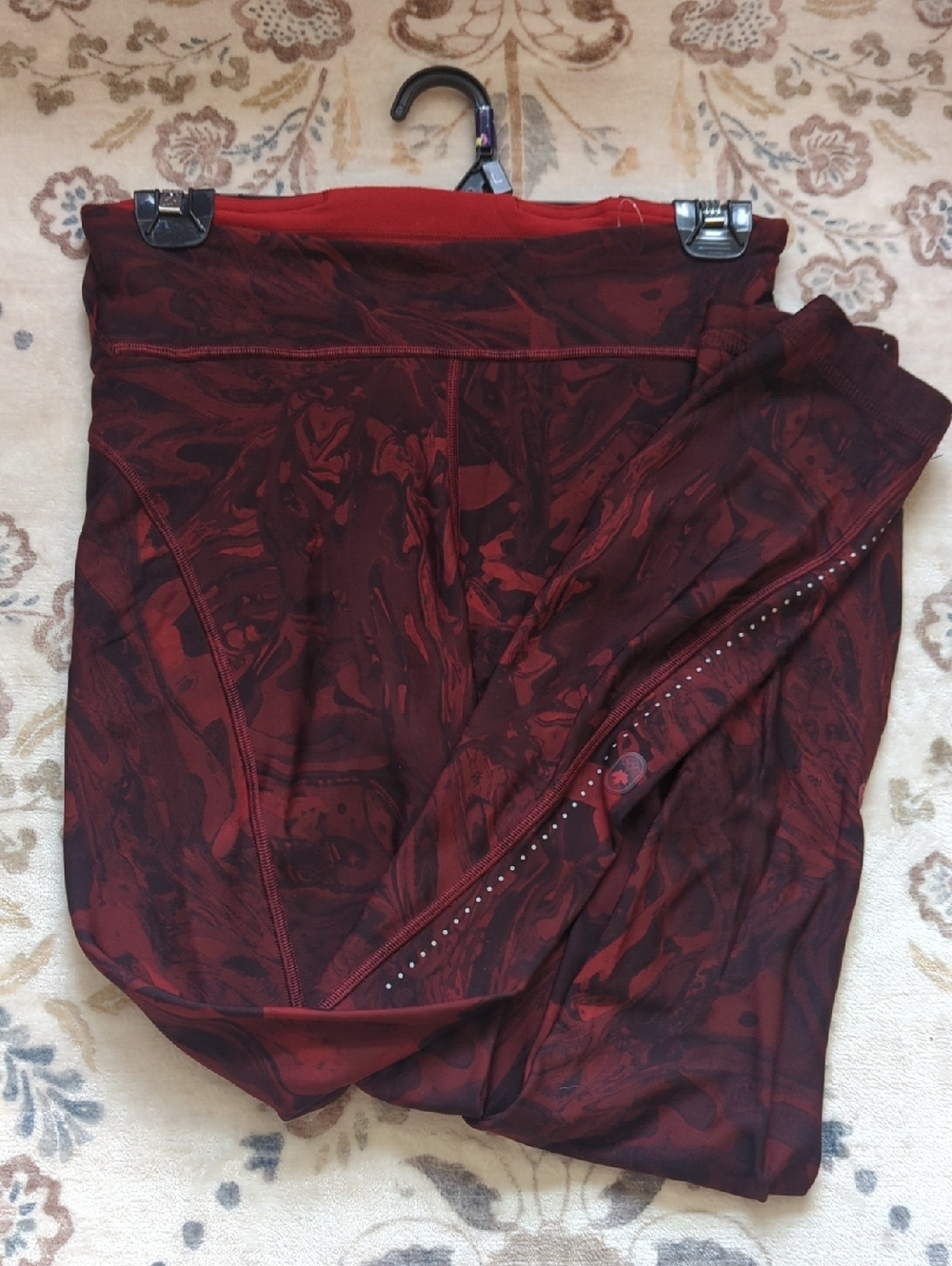 lululemon athletica Deep Red Marbled Leggings